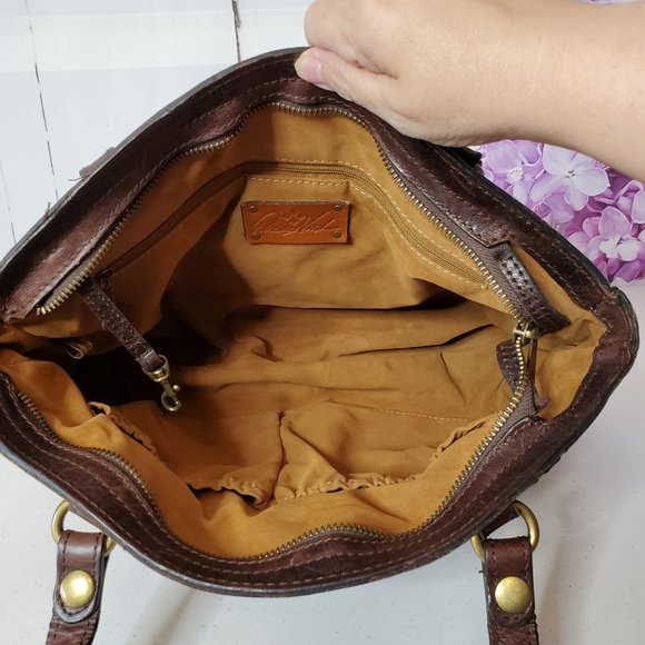 *SOLD* Patricia Nash Floral Poppy Florence Embossed Leather Shoulder Bag Tote - Picture 8 of 14